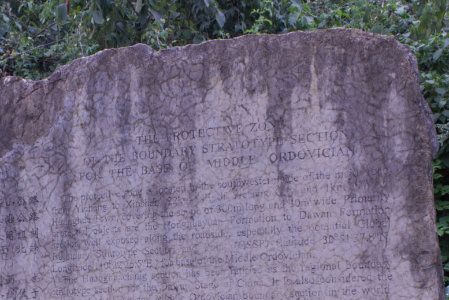 A stone marking the Dapingian GSSP