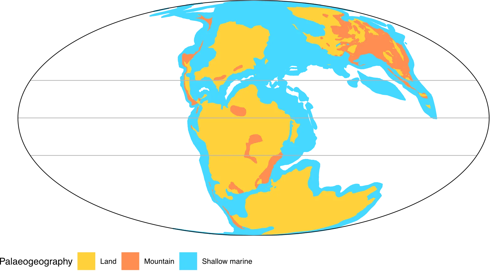 Palaeogeographical map of the Late Jurassic